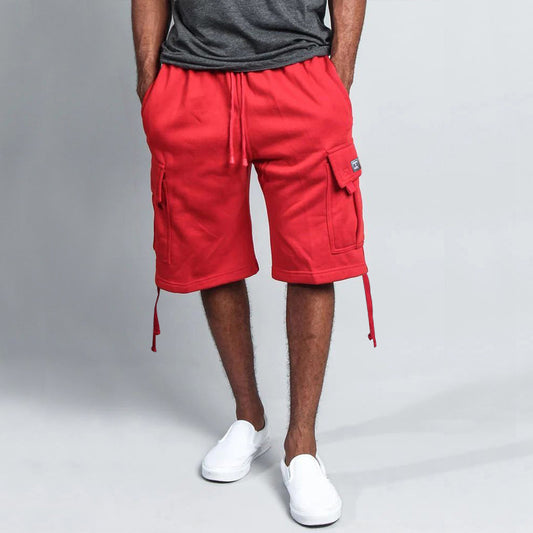 Men's Casual Five-point Overalls Multi-pocket Loose Straight Shorts by http://Lolyshop.shop