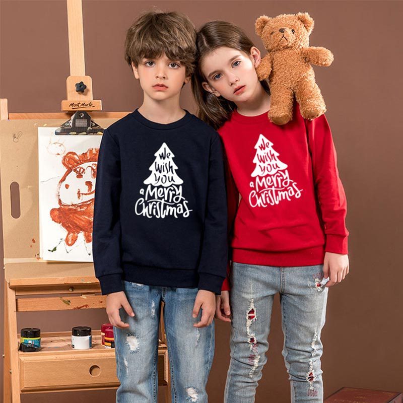 New Kids' Sweater Jacket Long-sleeved Round Collar Overpull Christmas Holiday Cartoon Christmas Tree Children's Clothing Autumn And Winter Clothing by http://Lolyshop.shop