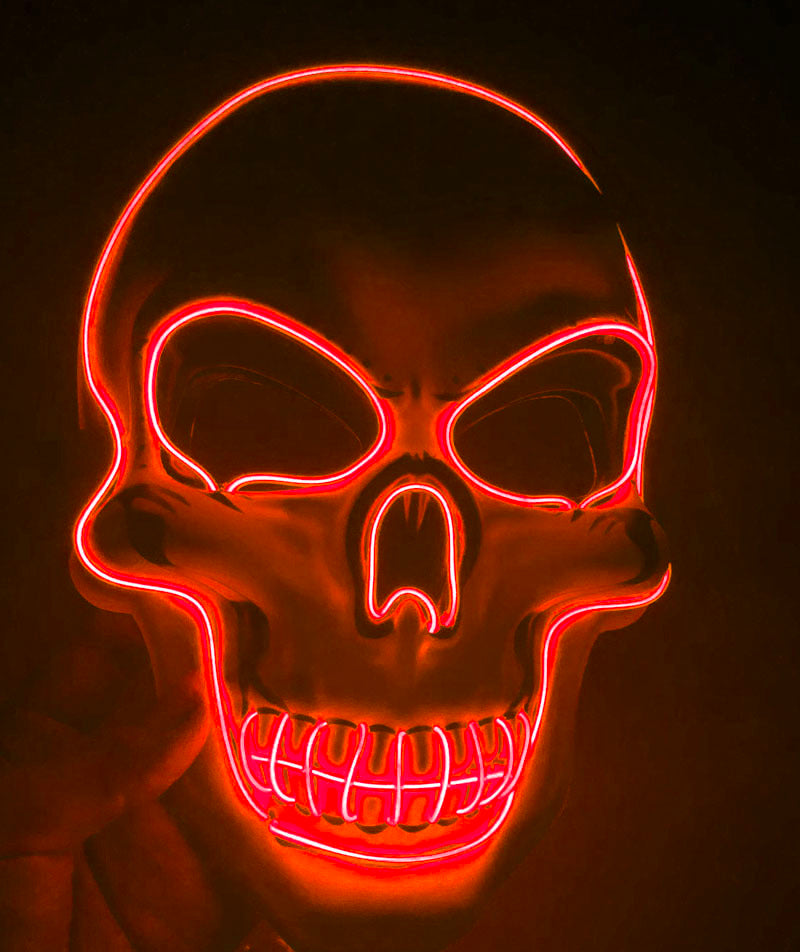 Halloween Skeleton Mask LED Glow Scary Mask by http://Loyshop.shop
