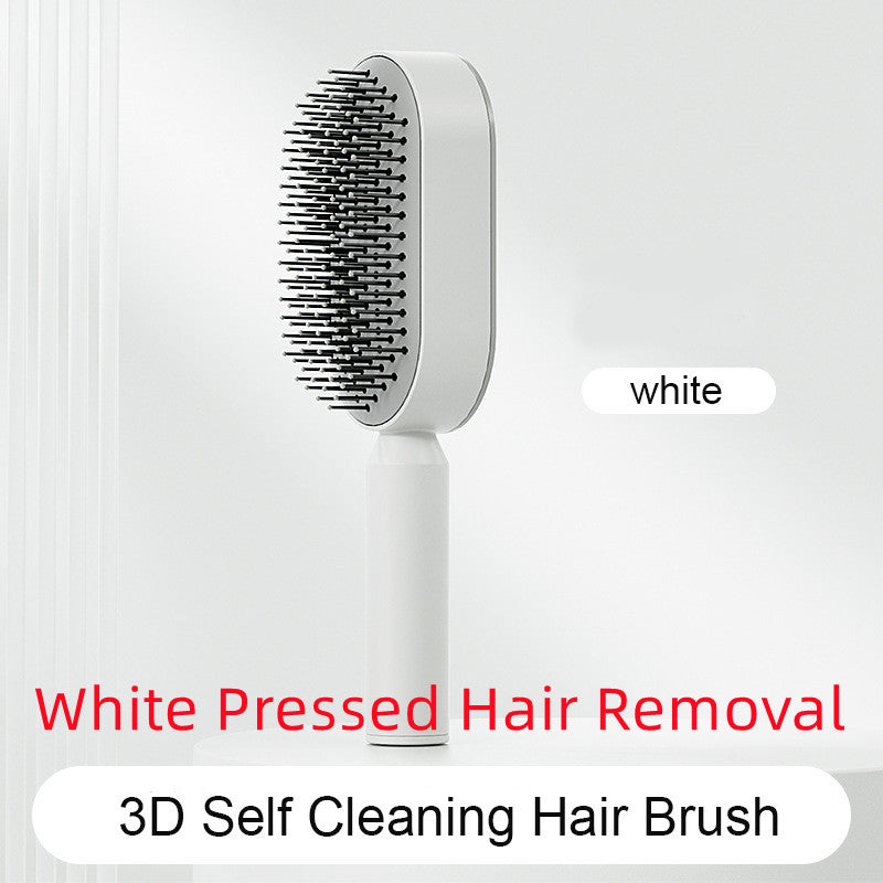 Self Cleaning Hair Brush For Women One-key Cleaning Hair Loss Airbag Massage Scalp Comb Anti-Static Hairbrush by http://Lolyshop.shop