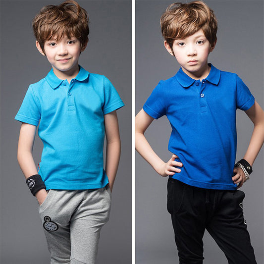 Children's Polo Shirt With Solid Color Cotton Lapel by http://Lolyshop.shop