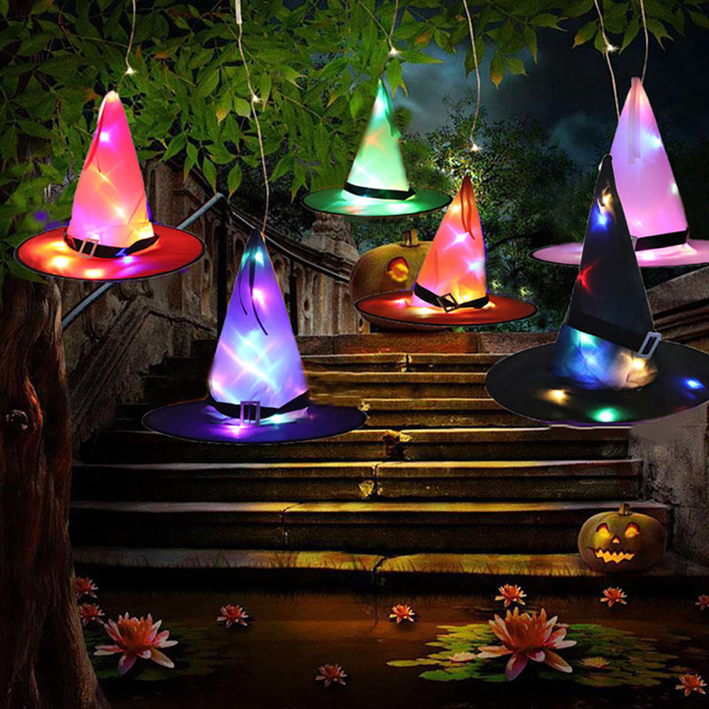 Halloween Decoration Witch Hat LED Lights Halloween Elf Ears Kids Home Party Decor Supplies Outdoor Tree Hanging Ornament by http://Loyshop.shop