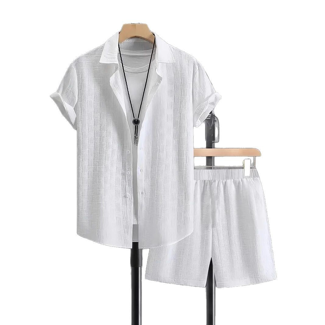 Summer Jacquard Black And White Solid Color Suit by http://Lolyshop.shop