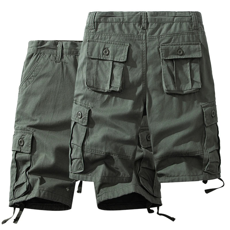 Men's Cotton Shorts Cargo Knee Pants Tactical Casual Sports Shorts Man Hiking Fishing Y2K Clothes