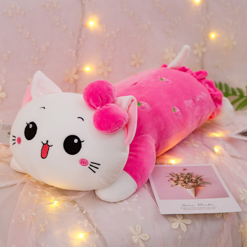 Girl's Heart Cat Plush Toy Soft Long Pillow by http://Lolyshop.shop