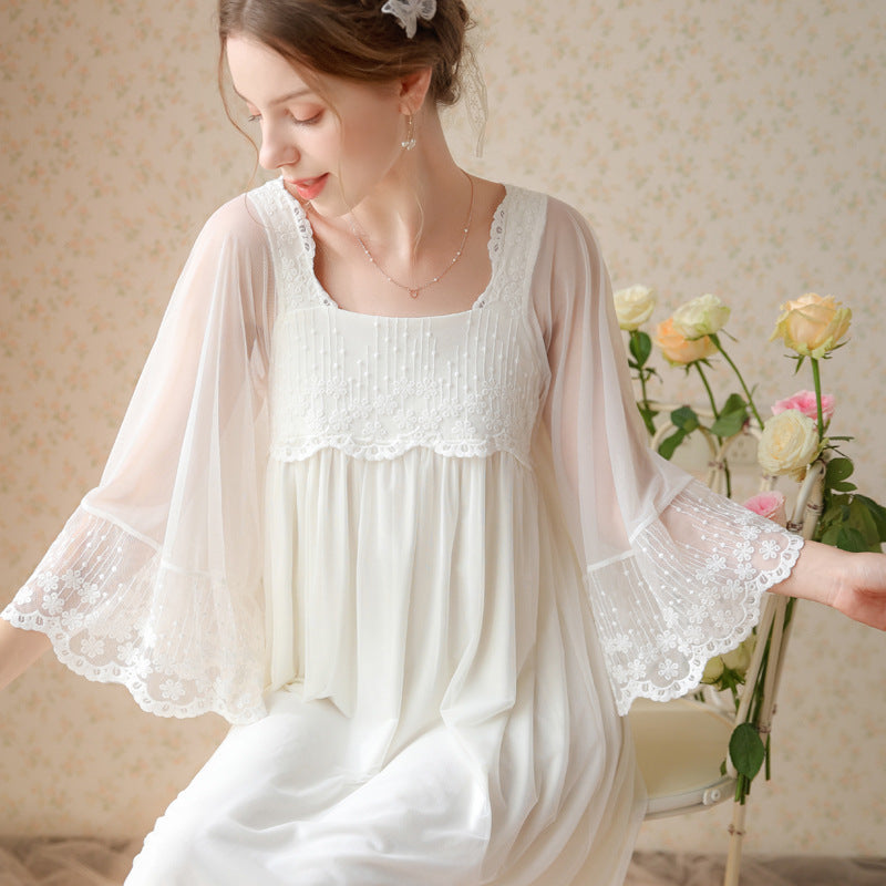 Mesh Embroidery Lace Home Clothes Sleeping Skirt by http://Lolyshop.shop