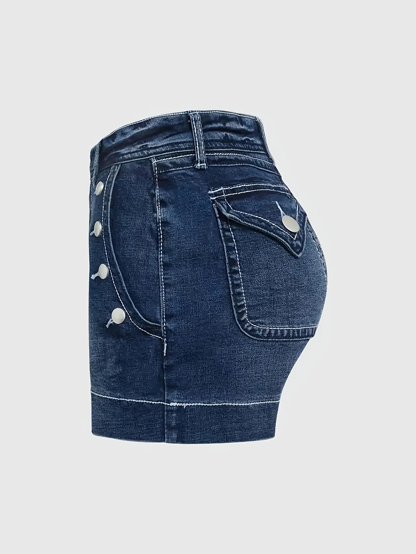 Summer New Women Korean Denim Shorts Pants Lady Mid-Waist Elastic Slim Fit Hot Pants Female Sexy Deep Blue Hip Wrapping Jeans by http:// Lolyshop.shop