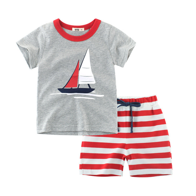 Children's wear new summer children's suit boys' clothing two pieces by http://Loyshop.shop