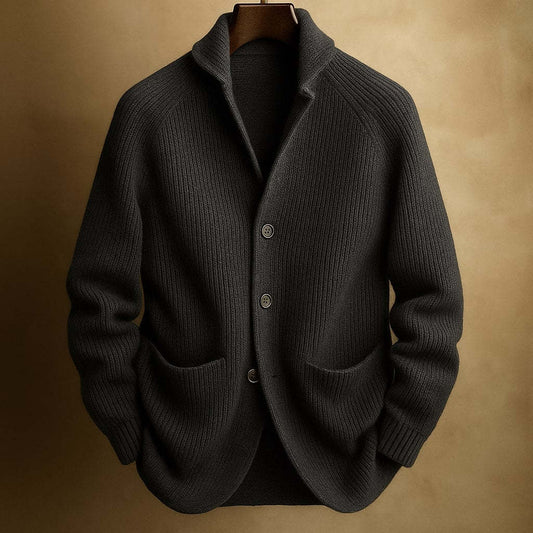 Men's Knitted Cardigan Fashion Casual Pocket Button Jacket Long Sleeve Top Clothing