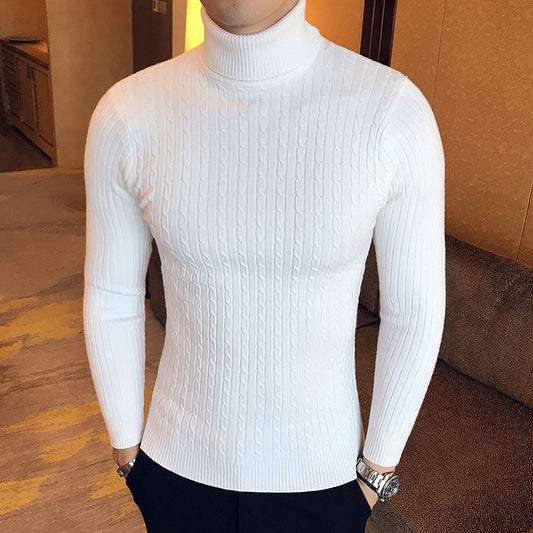 Men's Turtleneck Solid Color Twisted Sweater by http://Loyshop.shop