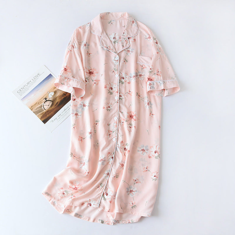 Cotton Sleeping Dress Cool Short Sleeves by http://Loyshop.shop