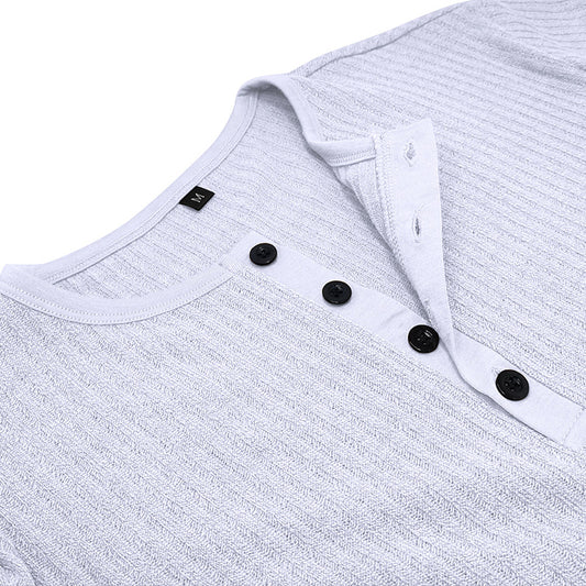 Slim Fit Short-sleeved Shirts Summer V-neck Button T-shirt Men's Clothing https://Lolyshop.shop