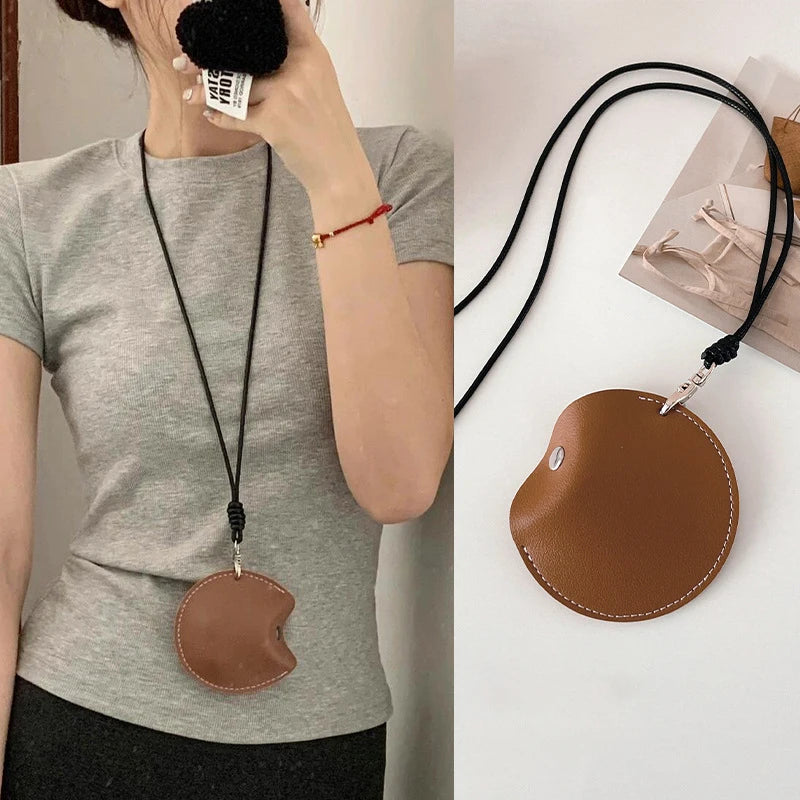Simple Personalized Multifunctional Leather Sunglasses Clip Organizer Necklace Creative Cute Pouch Pendant Sweater Chain Jewelry