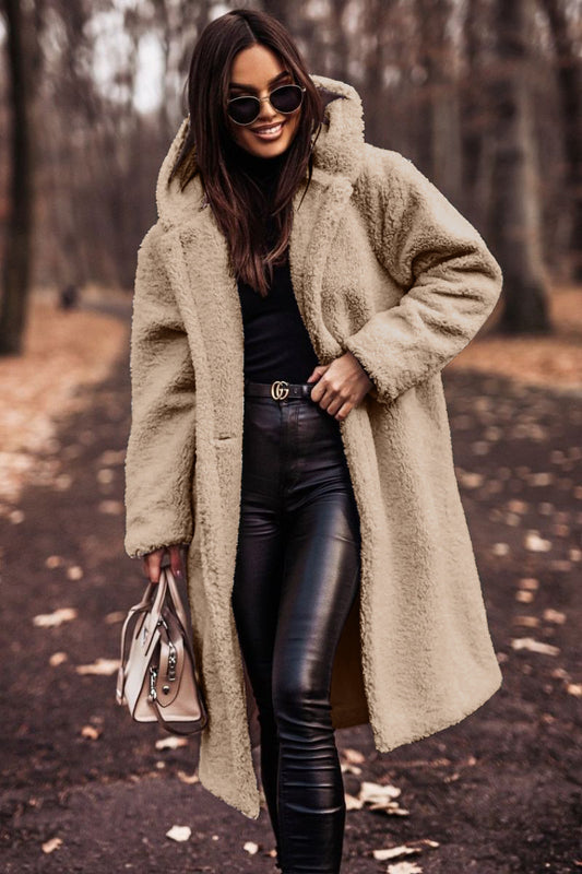 Autumn Winter Fashion Elegant Long Coat Woman Plush Warm Faux Fleece Coat Women Teddy Jacket Female Teddy Coat Outwear Ladies by http://Loyshop.shop