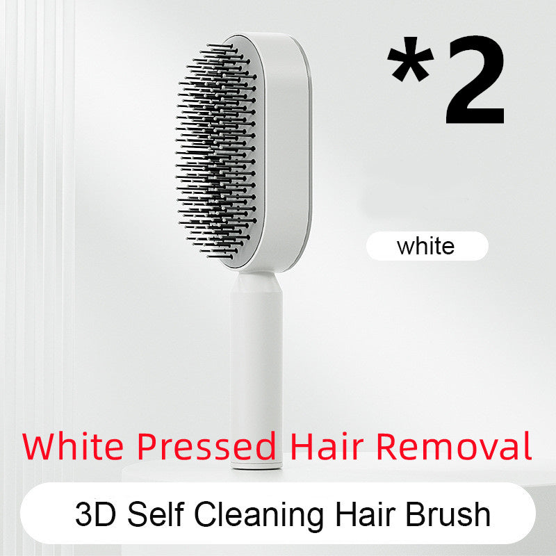 Self Cleaning Hair Brush For Women One-key Cleaning Hair Loss Airbag Massage Scalp Comb Anti-Static Hairbrush by http://Lolyshop.shop
