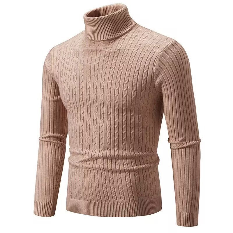 Men's Turtleneck Solid Color Twisted Sweater by http://Loyshop.shop
