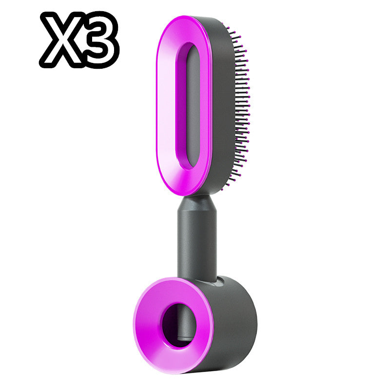 Self Cleaning Hair Brush For Women One-key Cleaning Hair Loss Airbag Massage Scalp Comb Anti-Static Hairbrush by http://Lolyshop.shop