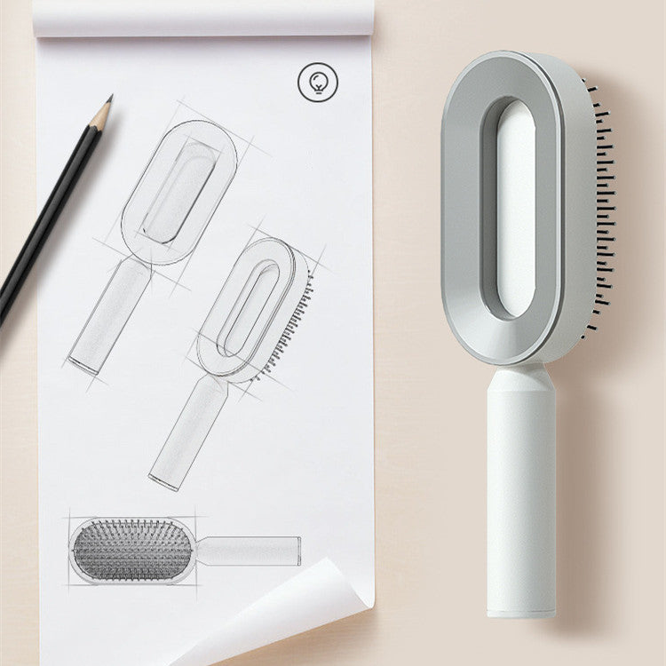 Self Cleaning Hair Brush For Women One-key Cleaning Hair Loss Airbag Massage Scalp Comb Anti-Static Hairbrush by http://Lolyshop.shop