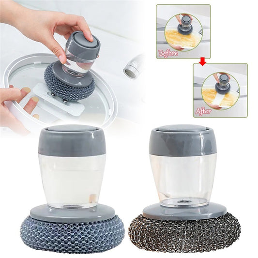 Kitchen Soap Dispensing Palm Brush Cleaner Push-type Brush Kitchen Detergent Tools by http://Lolyshop.shop