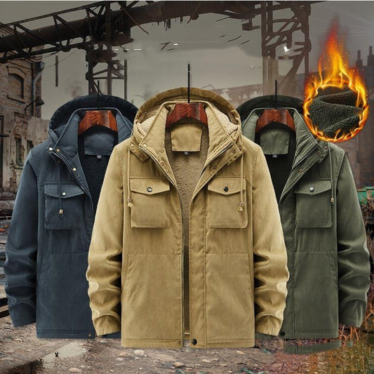 Thick Detachable Hat Lambswool Jacket by http://Lolyshop.shop