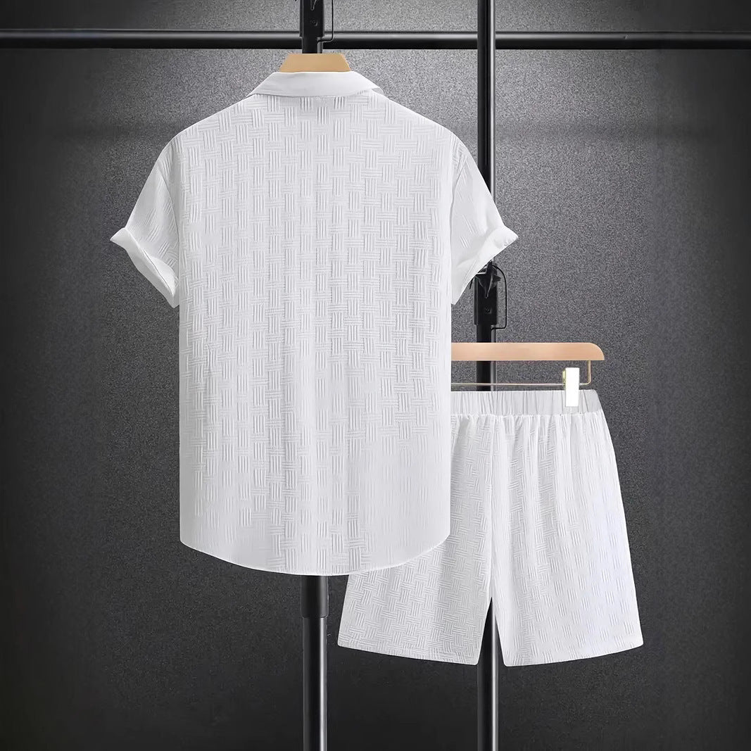 Summer Jacquard Black And White Solid Color Suit by http://Lolyshop.shop