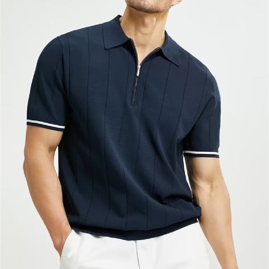 Fashion Short-sleeved Polo Shirt Summer Lapel Zipper T-shirt Tops Mens Clothing by http://Lolyshop.shop