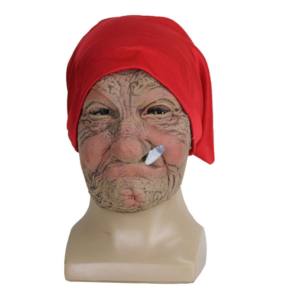 Halloween Granny Mask Latex Headgear Wig Mask by http://Loyshop.shop