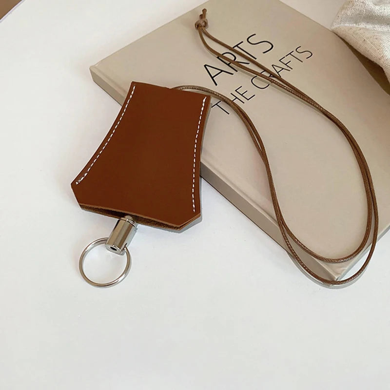 Simple Personalized Multifunctional Leather Sunglasses Clip Organizer Necklace Creative Cute Pouch Pendant Sweater Chain Jewelry