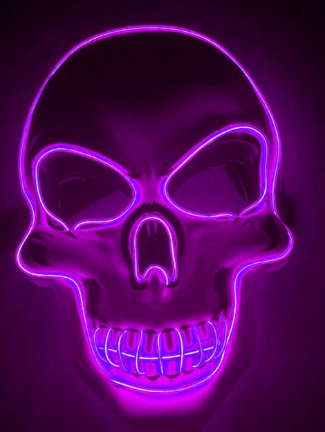 Halloween Skeleton Mask LED Glow Scary Mask by http://Loyshop.shop