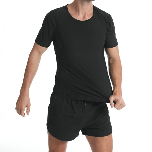 Men's Fashion Simple Solid Colour Sweatshirt Short Sleeve by http://Lolyshop.shop