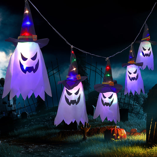 Halloween Holiday Decoration Lanterns Cloth Art Ghost Halloween String Lights by http://Lolyshop.shop