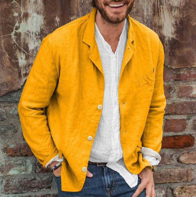 Men's Long-sleeved Shirts Versatile Casual Loose Jacket Top