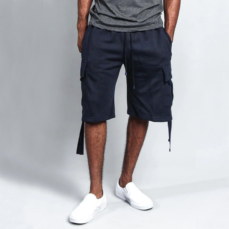 Men's Casual Five-point Overalls Multi-pocket Loose Straight Shorts by http://Lolyshop.shop