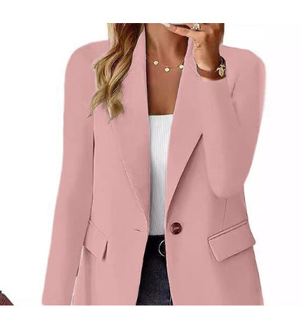 Ins Lapel Button Jacket Fashion Commuter Casual Suit Jacket Women's Long-sleeved Tops Outwear Clothing by http://Loyshop.shop