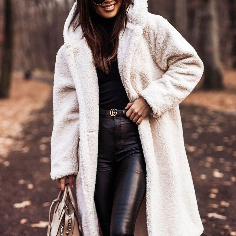 Autumn Winter Fashion Elegant Long Coat Woman Plush Warm Faux Fleece Coat Women Teddy Jacket Female Teddy Coat Outwear Ladies by http://Loyshop.shop