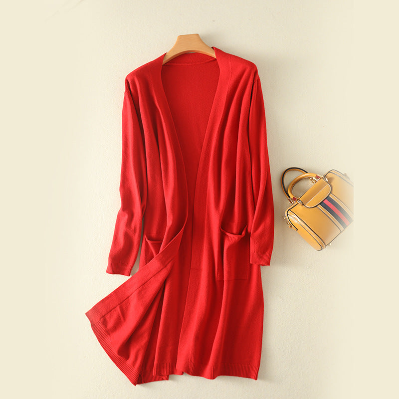 Mid-length Sweater Loose-fitting Jacket