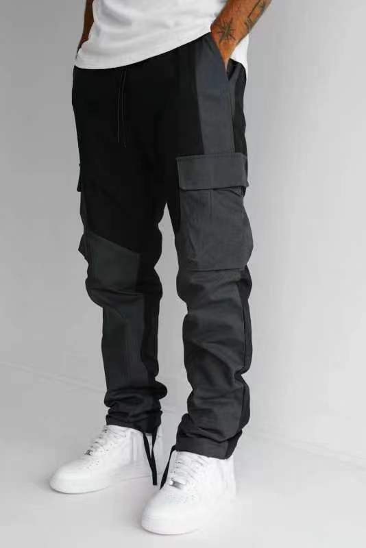 Large Pocket Stitching Trousers Men's Loose Feet by http://Lolyshop.shop