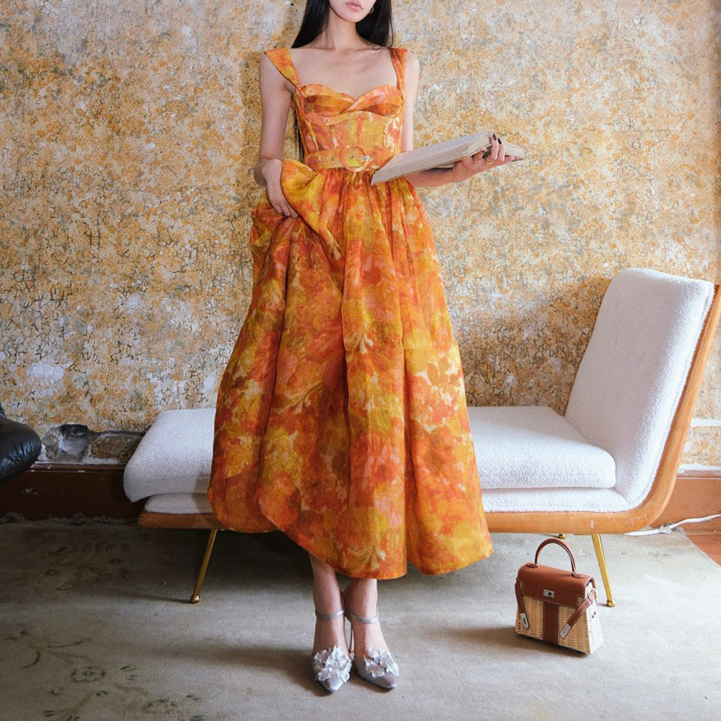 Retro Printing Slip Dress Women by http://Lolyshop.shop