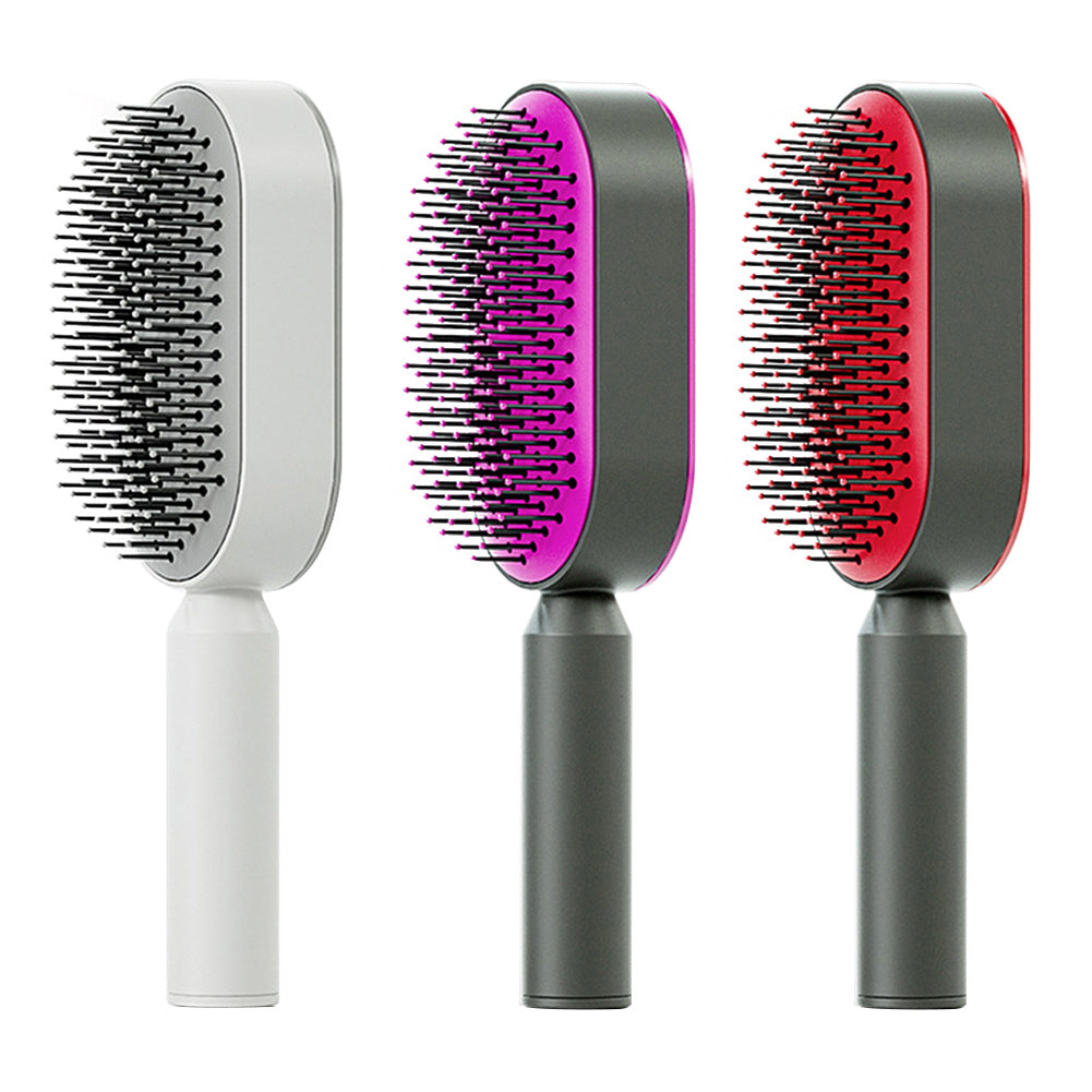 Self Cleaning Hair Brush For Women One-key Cleaning Hair Loss Airbag Massage Scalp Comb Anti-Static Hairbrush by http://Lolyshop.shop