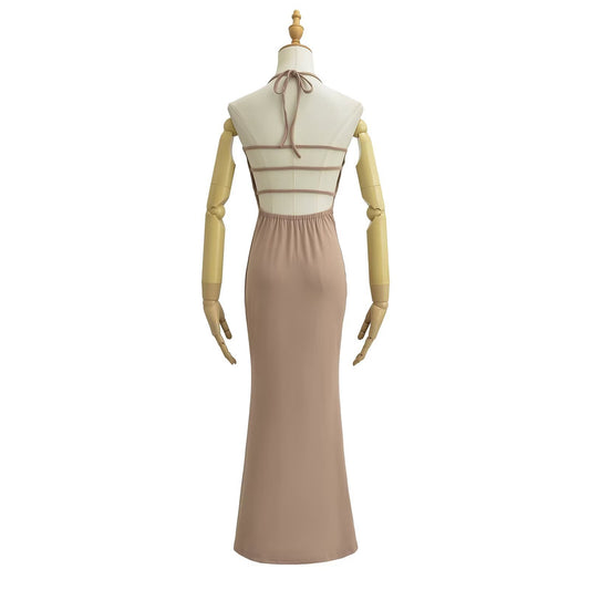Halter Rope Slim Fit Backless Long Dress