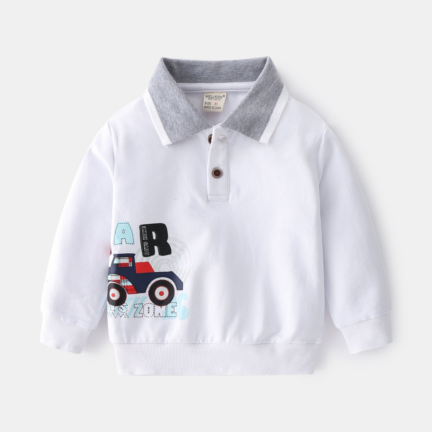 New Fashion Cute Cartoon Print Boys Lapel Sweater by http://Lolyshop.shop