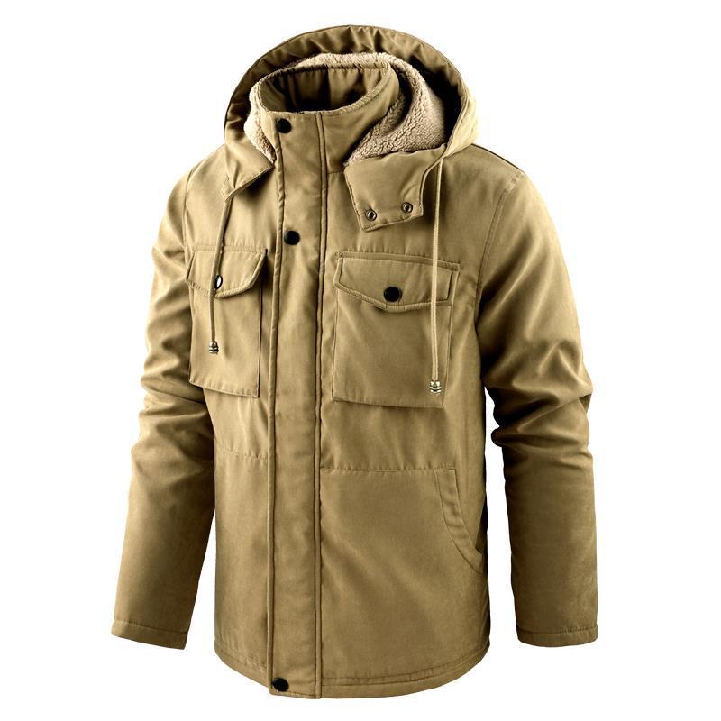 Thick Detachable Hat Lambswool Jacket by http://Lolyshop.shop