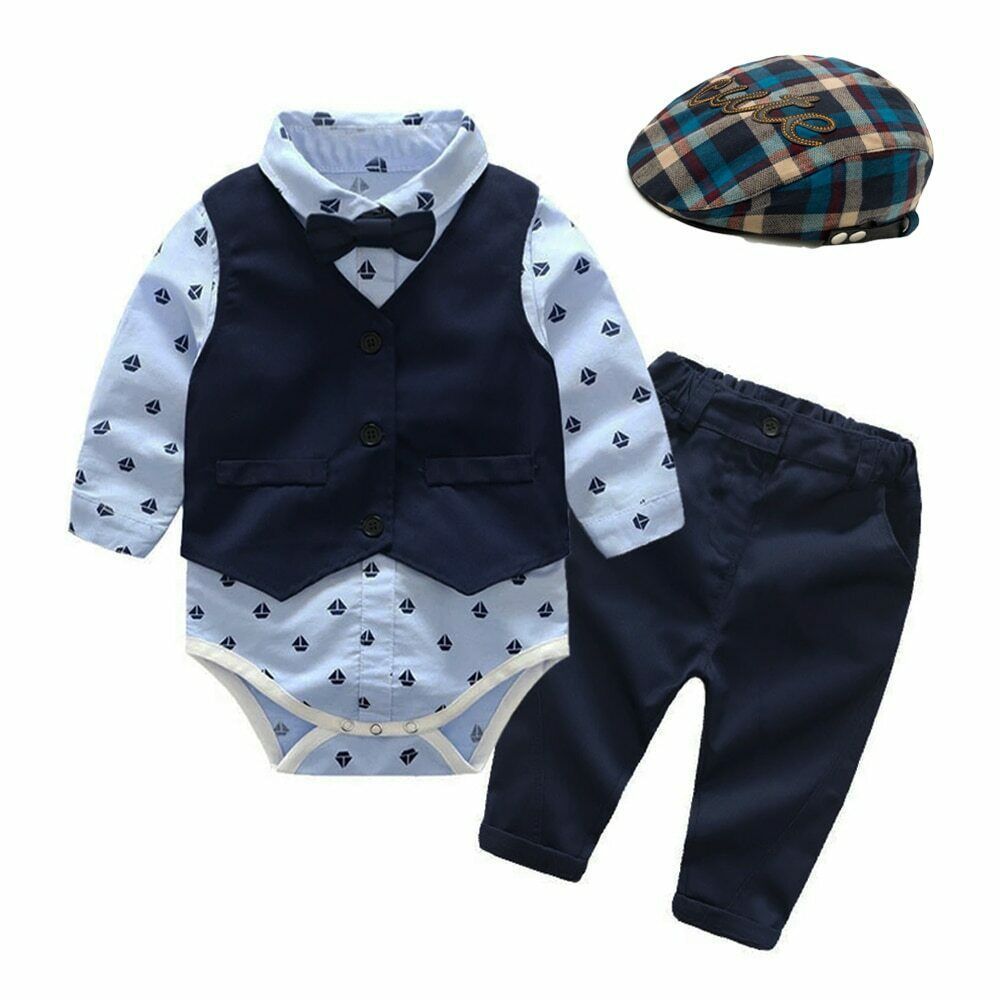Gentleman's Suit Baby One-piece Romper Long-sleeved Romper by http://Loyshop.shop