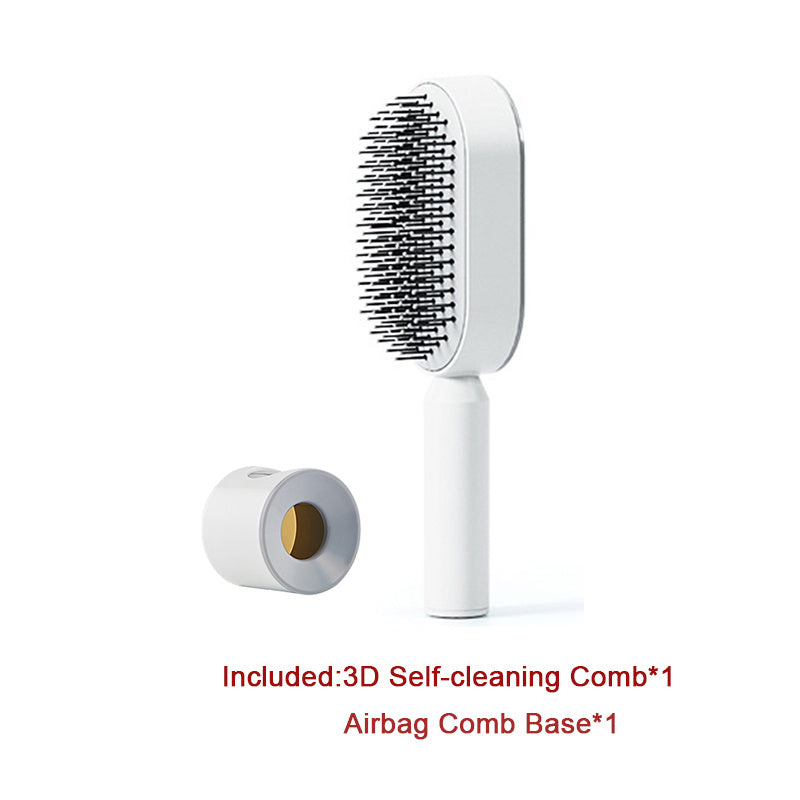 Self Cleaning Hair Brush For Women One-key Cleaning Hair Loss Airbag Massage Scalp Comb Anti-Static Hairbrush by http://Lolyshop.shop