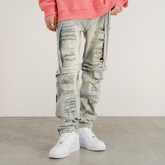 High Street Heavy Industries Destroyed Washed And Worn Out Fit Straight-leg Jeans