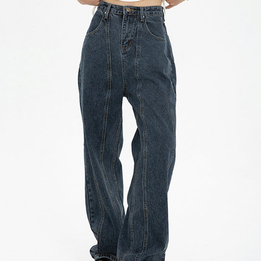 Dark Blue Jeans For Women Loose Drape by http://Lolyshop.shop