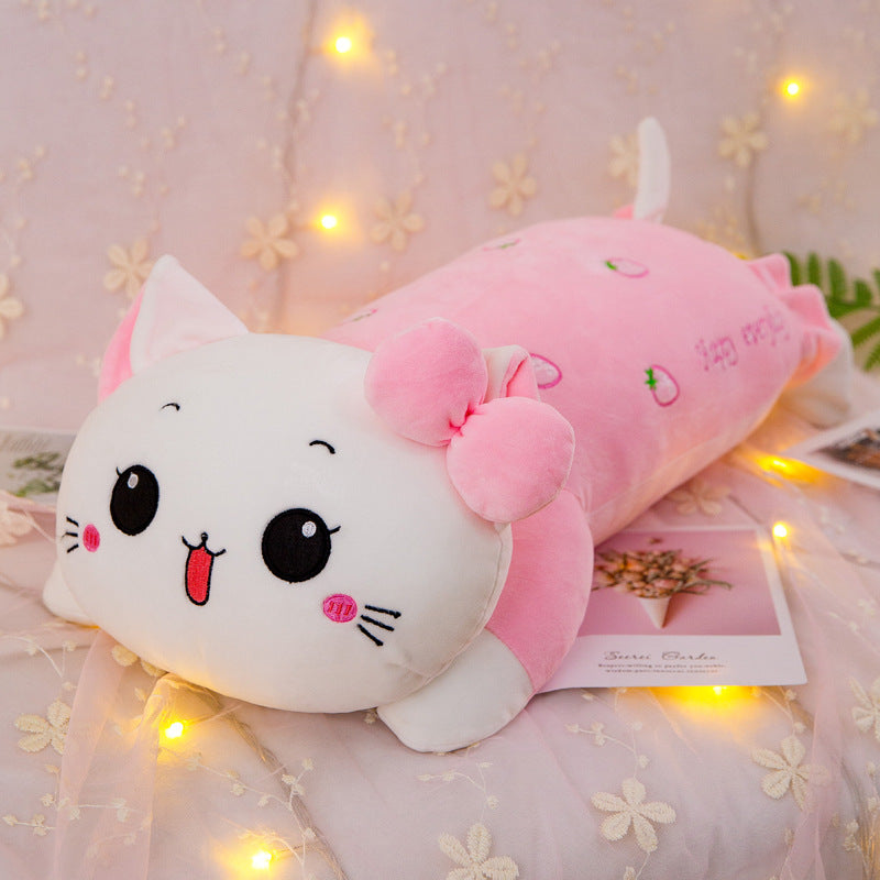 Girl's Heart Cat Plush Toy Soft Long Pillow by http://Lolyshop.shop