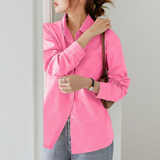 French Style Elegant Long Sleeve Blouse Women's Pure Cotton
