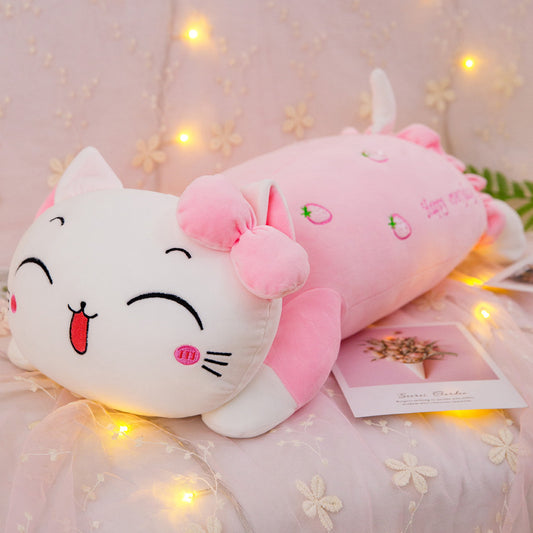Girl's Heart Cat Plush Toy Soft Long Pillow by http://Lolyshop.shop