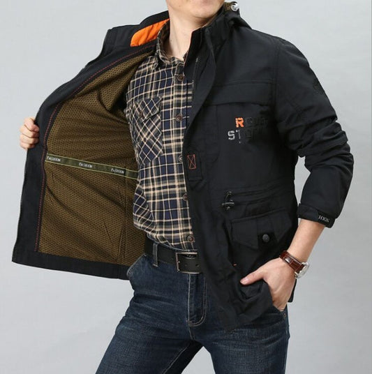 Men's Medium To Long Casual Outdoor Hooded Plus Size Jacket by http://Lolyshop.shop